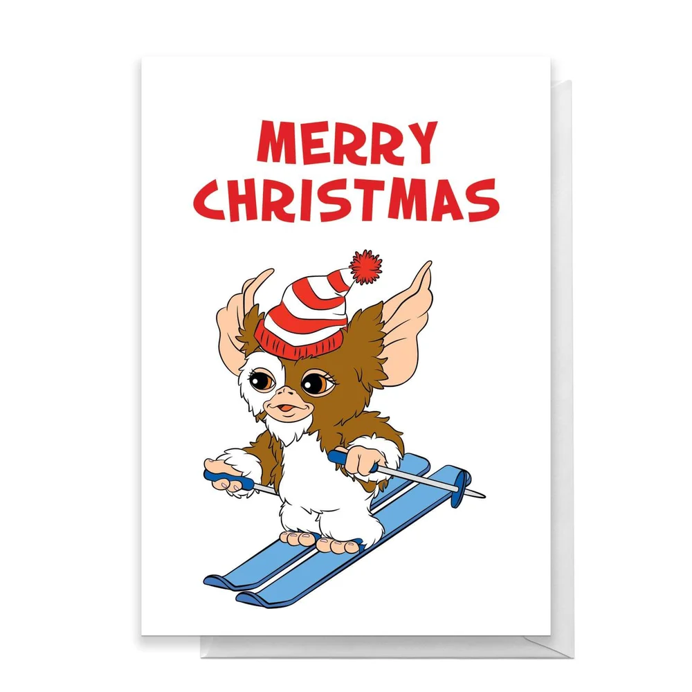 Gremlins Merry Christmas Skiing Greetings Card - Standard Card Afbeelding 1