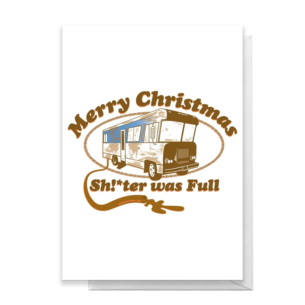 National Lampoon Merry Christmas Shitter Was Full Greetings Card - Standard Card Afbeelding 1