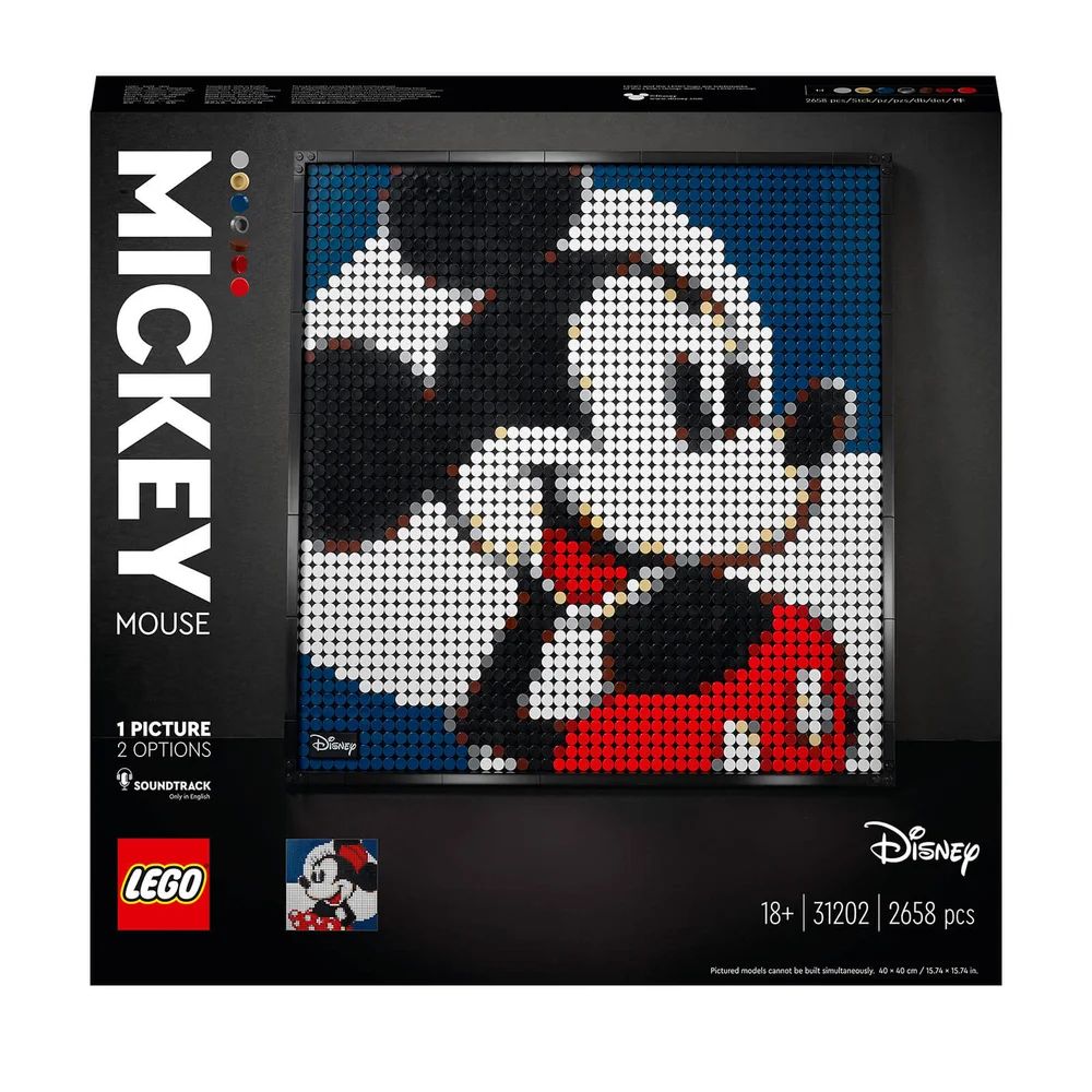 LEGO 31202 Art Disney’s Mickey Mouse Toppenposter, Canvas Wanddecoratie, DIY-Set voor Volwassenen Afbeelding 1
