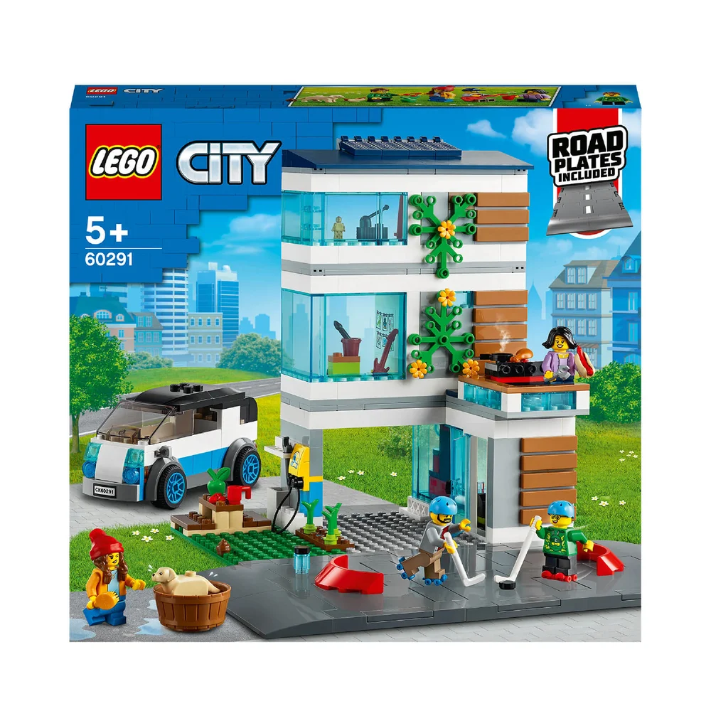 LEGO 60291 City Familiehuis, Modern Poppenhuis Bouwset met Poppetjes, Speelgoed voor Kinderen van 5 Jaar en Ouder Afbeelding 1