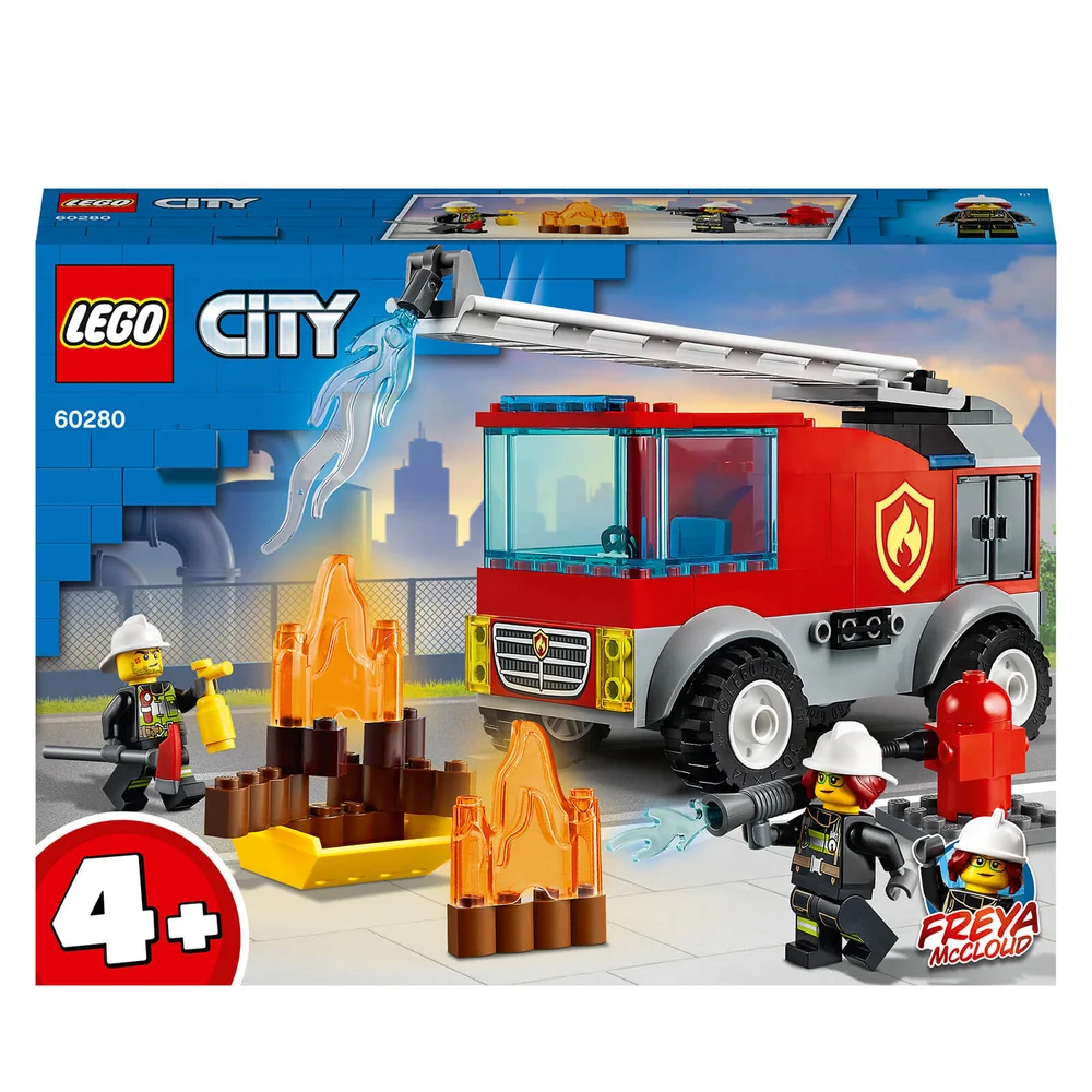 LEGO 60280 City Ladderwagen Speelgoed met Minifiguur van Brandweerman, Cadeau-idee voor Jongens en Meisjes van 4+ Jaar Afbeelding 1