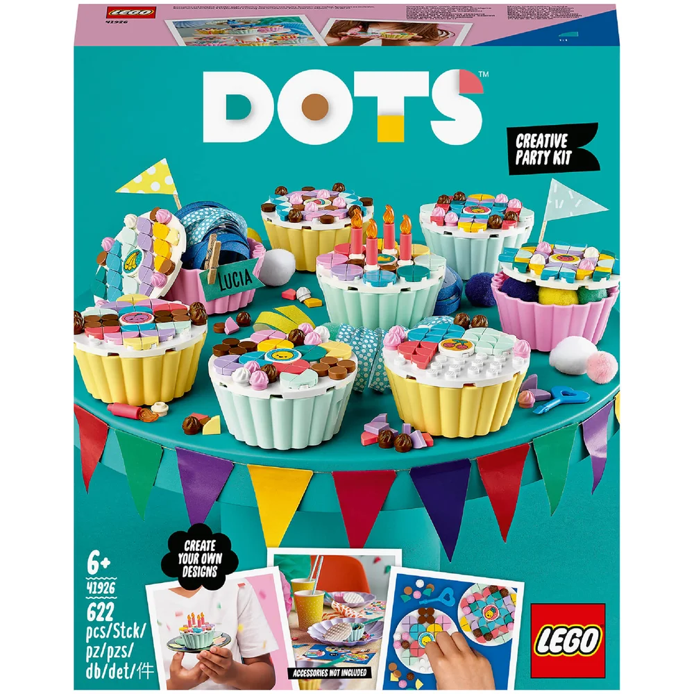 LEGO 41926 DOTS Creatieve Feestkit met Cupcakes Knutselpakket, Knutselen voor Kinderen vanaf 6 Jaar, Knutselideeën Afbeelding 1