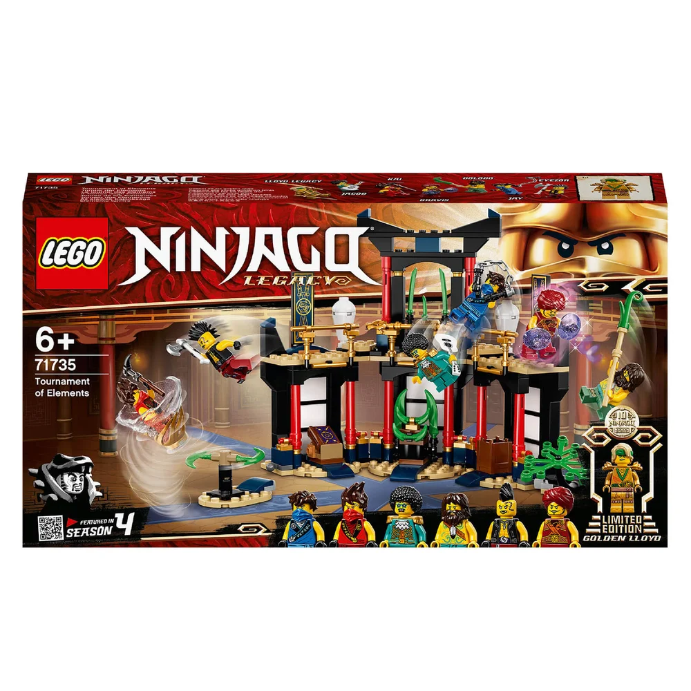 LEGO 71735 NINJAGO Legacy Tournooi van Elementen Tempel Bouwset met Battle Arena en Verzamelbare Gouden Ninja Lloyd-Figuur Afbeelding 1