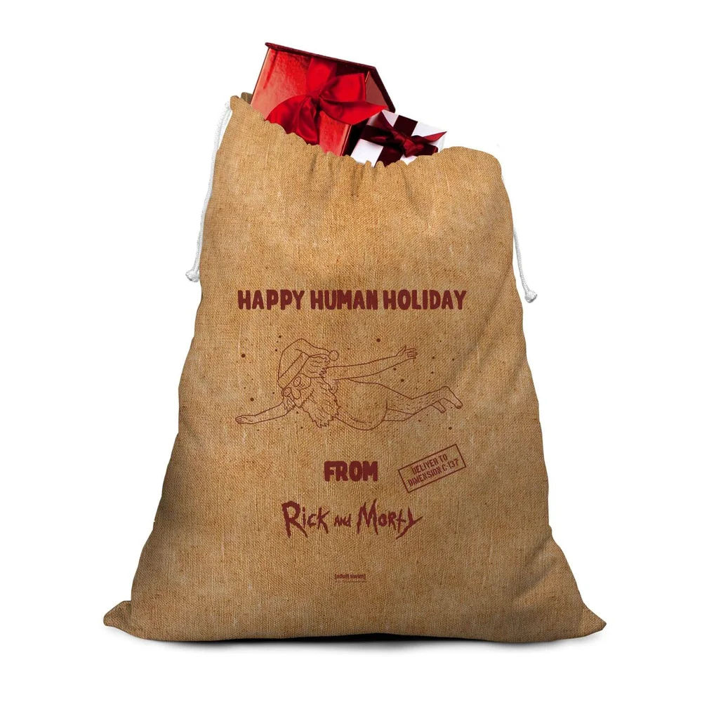 Rick And Morty Happy Human Holidays Christmas Santa Sack Afbeelding 1