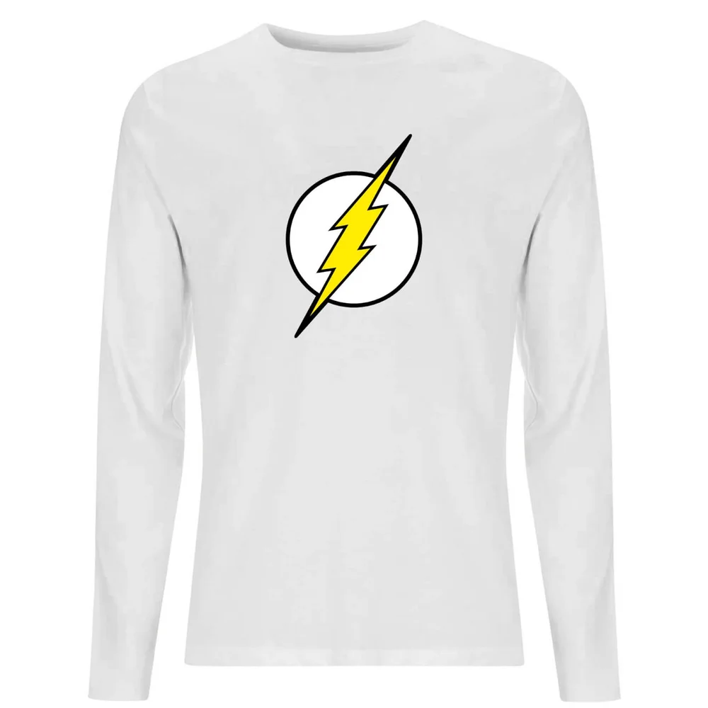 DC Justice League Core Flash Logo Unisex Long Sleeve T-Shirt - White - XS Afbeelding 1