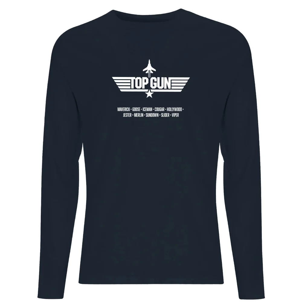 Top Gun Codenames Unisex Long Sleeve T-Shirt - Navy - M Afbeelding 1