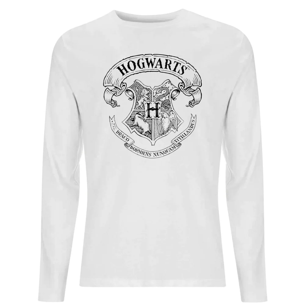 Harry Potter Hogwarts Crest Unisex Long Sleeve T-Shirt - White - S Afbeelding 1