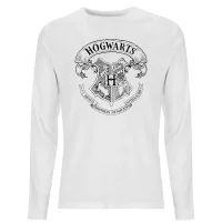 Harry Potter Hogwarts Crest Unisex Long Sleeve T-Shirt - White
