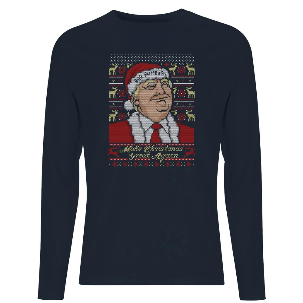 DC Justice League Core Make Christmas Great Again Unisex Long Sleeve T-Shirt - Navy - S Afbeelding 1