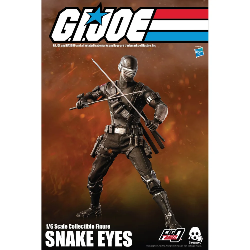 ThreeZero G.I. Joe FigZero 1:6 Schaal Verzamelfiguur - Snake Eyes Afbeelding 1
