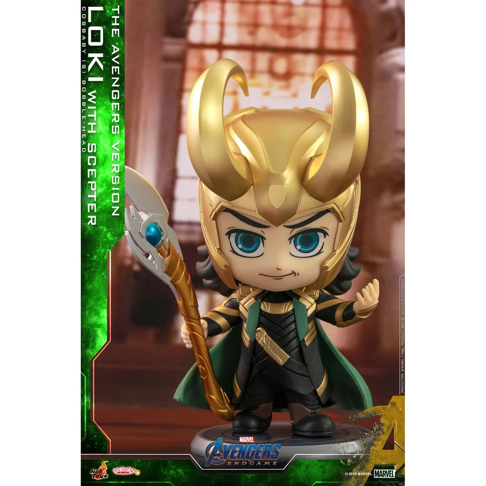Hot Toys Cosbaby - Avengers: Endgame (Maat S) - Loki (met Helm/The Avengers Versie) Afbeelding 1