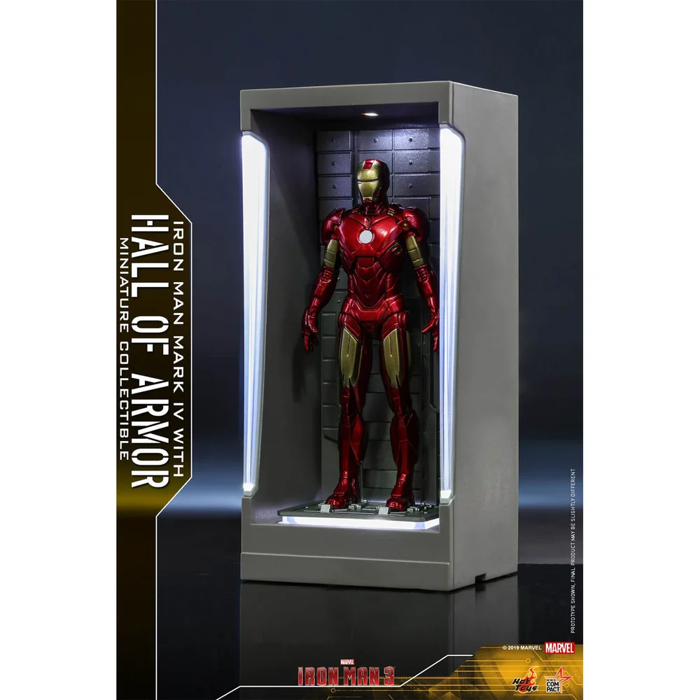 Hot Toys Movie Masterpiece Compact - Miniatuur Figuur: Iron Man 3 - Iron Man Mark 4 (met Hall of Armor) Afbeelding 1
