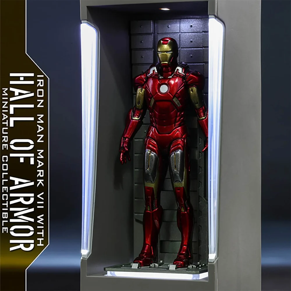 Hot Toys Movie Masterpiece Compact - Miniatuur Figuur: Iron Man 3 - Iron Man Mark 7 (met Hall of Armor) Afbeelding 1