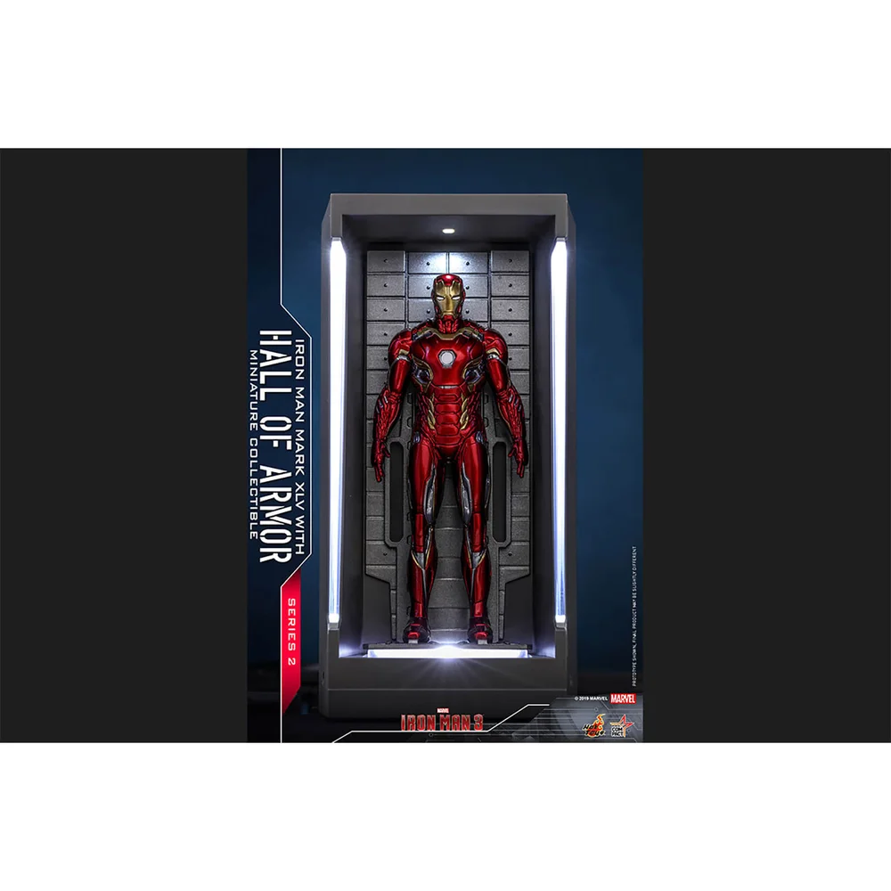 Hot Toys Movie Masterpiece Compact - Miniatuur Figuur: Iron Man 3/Serie 2 - Iron Man Mark 45 (met Hall of Armor) Afbeelding 1