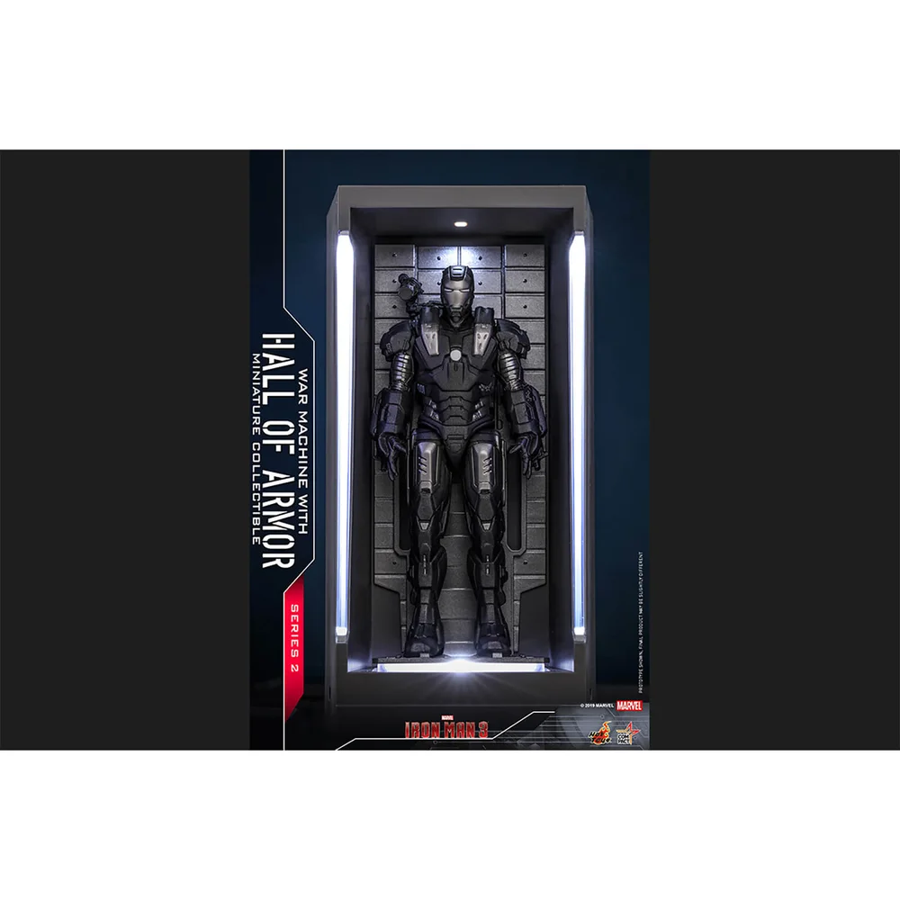 Hot Toys Movie Masterpiece Compact - Miniatuur Figuur: Iron Man 3/Serie 2 - War Machine (met Hall of Armor) Afbeelding 1