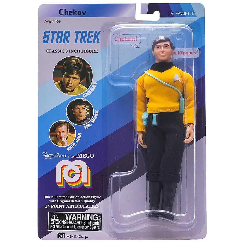 Mego 8 Inch Star Trek Chekov Original Series Action Figure Afbeelding 1