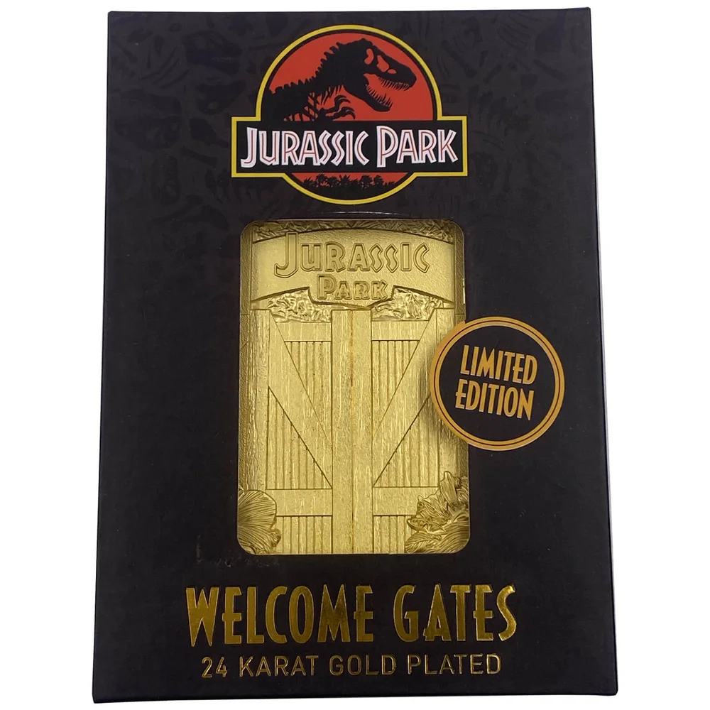 Jurassic Park Gates 24K Gold Plated Ingot - Limited Edition Afbeelding 1