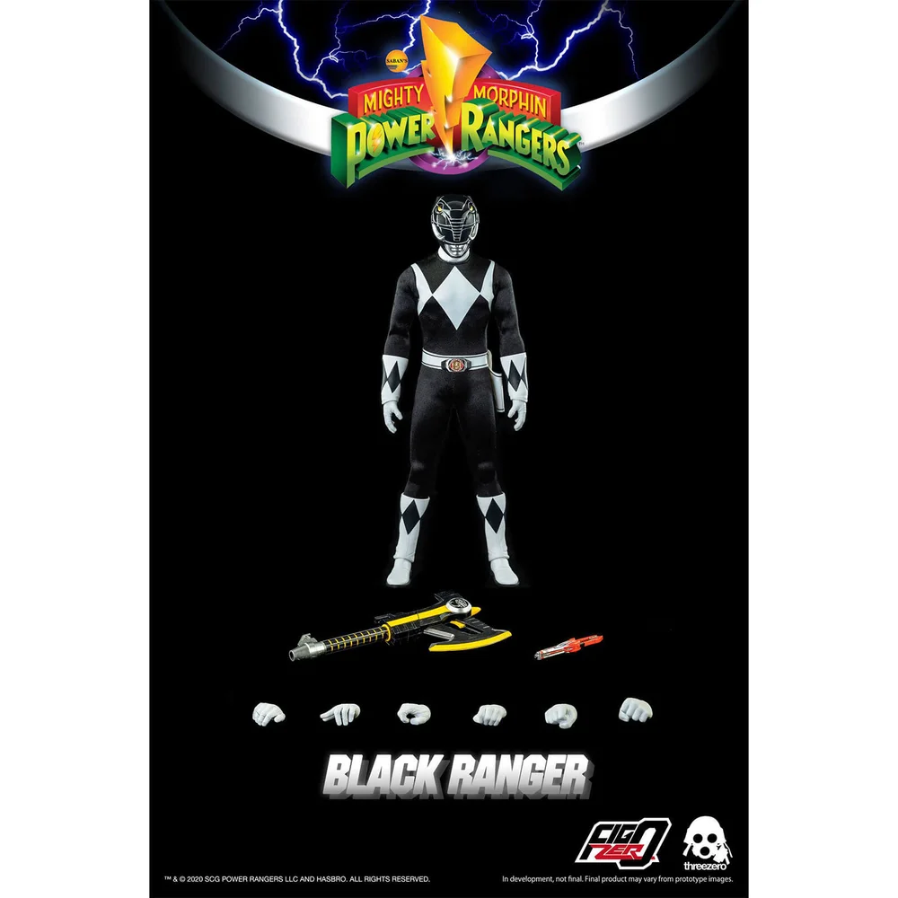 ThreeZero Power Rangers Zwarte Ranger 1:6 Schaal Figuur Afbeelding 1