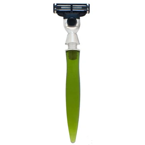E-Shave 3 Blade Razor Plastic Handle Green - Nikkel Afbeelding 1