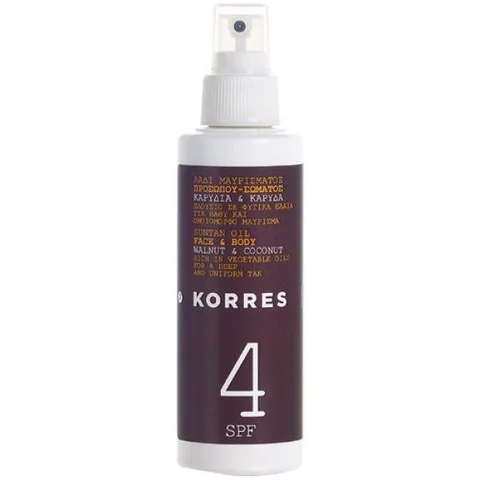 KORRES Walnut & Coconut Suntan Oil SPF4 150ml Afbeelding 1