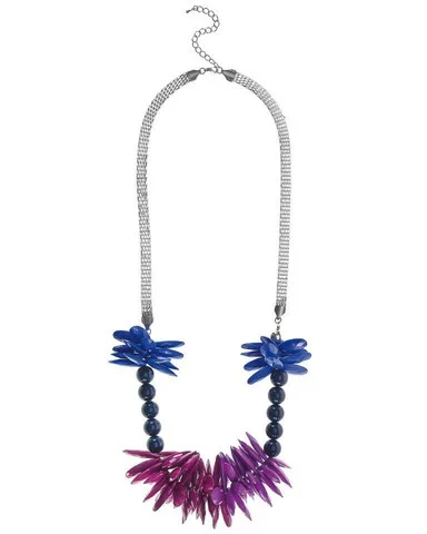 French Connection Petal Drop Necklace - Blue/Multi Afbeelding 1