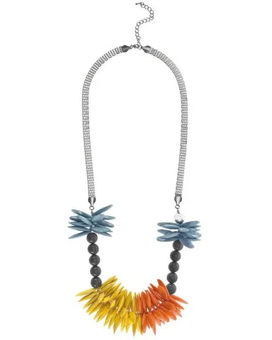 French Connection Petal Drop Necklace - Yellow/Orange Afbeelding 1