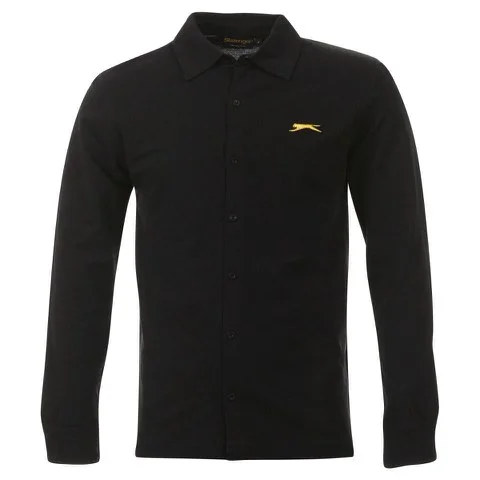 Slazenger Men's Cabin L/S Polo Shirt - Black - S - Zwart Afbeelding 1