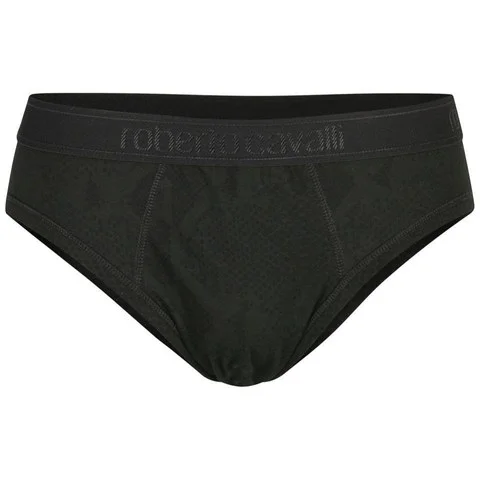 Roberto Cavalli Men's Snake Brief - Black - XS - Zwart Afbeelding 1