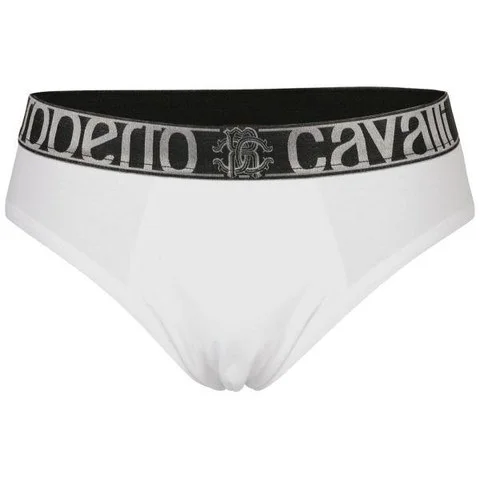 Roberto Cavalli Men's Silver Contrast Brief - White - XXS Afbeelding 1
