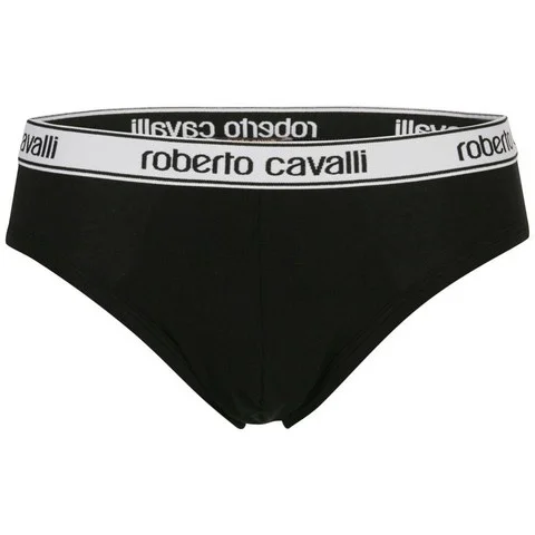 Roberto Cavalli Men's Monochrome Brief - Black - XXS - Zwart Afbeelding 1