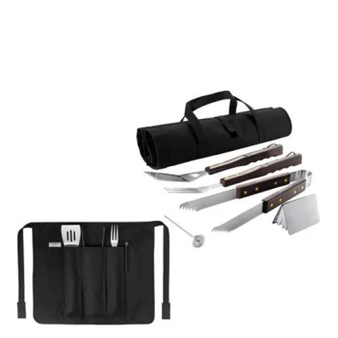 BBQ Set in Foldable Apron - Black Afbeelding 1