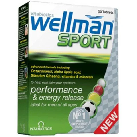 Vitabiotics Wellman Sport - 30tabletten - Doos - Naturel Afbeelding 1