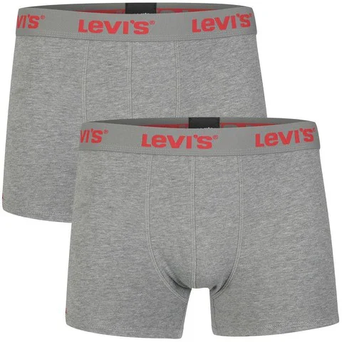 Levi's Men's 2-Pack Boxers - Grey - S - Grijs Afbeelding 1