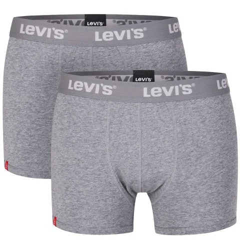 Levi's Men's Boxers 2-Pack - Grey Marl - S - Grijs Afbeelding 1