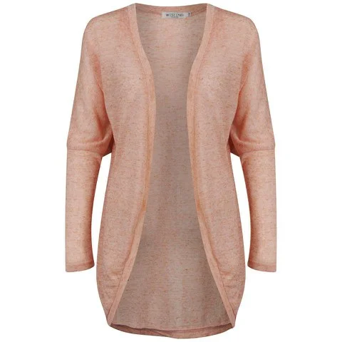 Moku Women's Melange Knitted Cardigan - Coral - S-M - Koraalrood Afbeelding 1