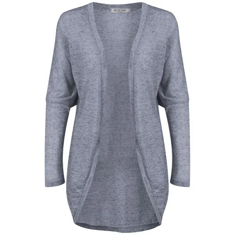 Moku Women's Melange Knitted Cardigan - Blue - S-M - Blauw Afbeelding 1