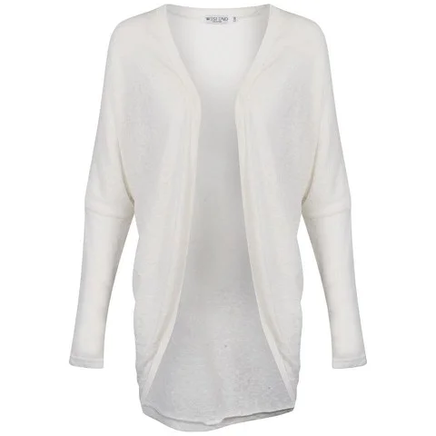 Moku Women's Melange Knitted Cardigan - Cream - S-M - beige Afbeelding 1