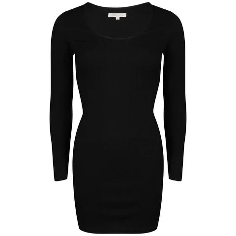 Glamorous Women's Long Sleeve Textured Mini Dress - Black - 8 - Zwart Afbeelding 1