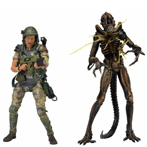 Aliens 7 Inch Action Figure 2-Pack Hudson Vs Brown Warrior Afbeelding 1