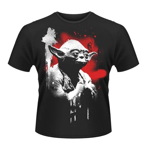 Star Wars Men's T-Shirt - Yoda - L - Zwart Afbeelding 1