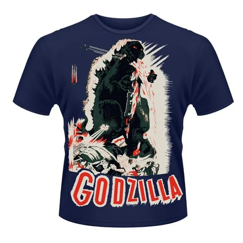 Godzilla (Poster) Men's T-Shirt - XXL - Blauw Afbeelding 1