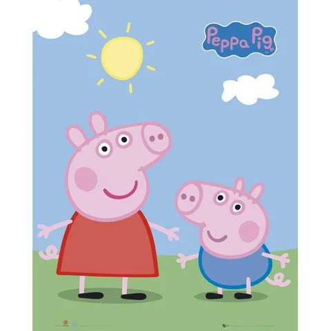 Peppa Pig Peppa and George - Mini Poster - 40 x 50cm Afbeelding 1