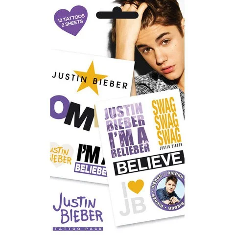 Justin Bieber Belieber - Tattoo Pack Afbeelding 1