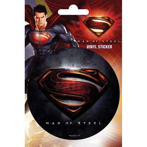 Superman Man of Steel Logo - Vinyl Sticker - 10 x 15cm Afbeelding 1