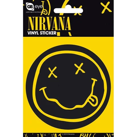 Nirvana Smiley - Vinyl Sticker - 10 x 15cm Afbeelding 1