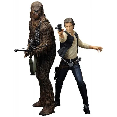 Kotobukiya Star Wars Han Solo and Chewbacca ArtFX+ Statue Afbeelding 1