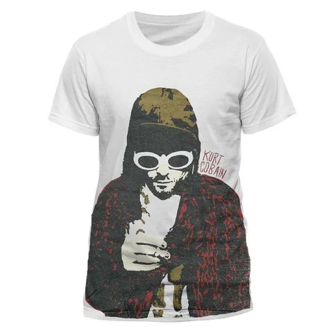 Kurt Cobain Men's T-Shirt - Posterized - S - Wit Afbeelding 1