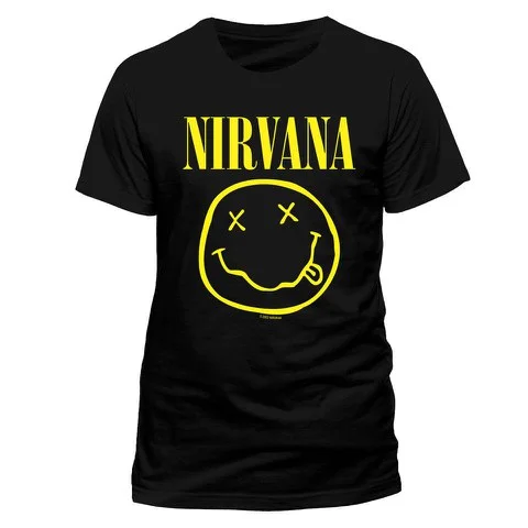 Nirvana Men's T-Shirt - Smiley - S - Zwart Afbeelding 1