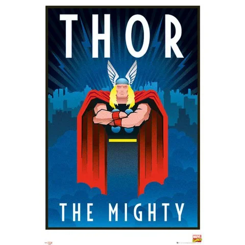 Marvel Retro Thor - Maxi Poster - 61 x 91.5cm Afbeelding 1