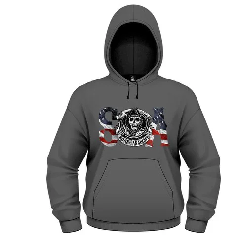 Sons of Anarchy Hoody - Flag - S - Grijs Afbeelding 1
